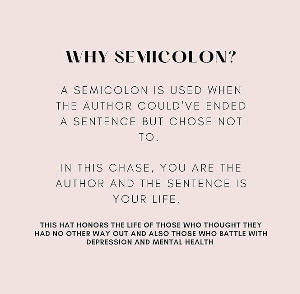 Mental Health Hat - Unapologetic - Semicolon